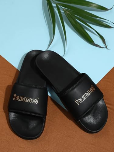 Image of hummel CLASSIC MEN SLIDERS Comfortable Cushioned Sole Arch Support Durable Lightweight Flexible Trendy Style Flip flops and Slippers Slides for Men Daily use Chappal
