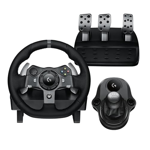 Logitech G920 Racing Lenkrad + Logitech Driving Force Shifter Schalthebel für G920 und G29