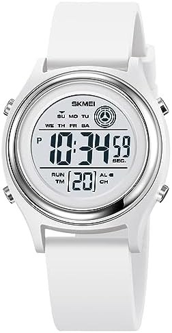 Womens Digital Watches LED Screen Silicone Strap Watch Military Multifunction Waterproof Alarm Stopwatch LED Backlight Outdoor Sports Watch