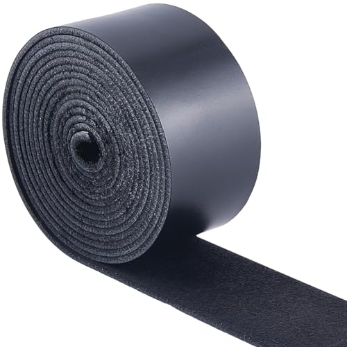 GORGECRAFT 72x1.5 Inch Cowhide Leather Strips Cord 1.8mm Thick Genuine Leather Strings Black Glossy Full Grain Oil Flat AB Grade Cow Leather Strips for Shoes Sewing Patchwork DIY Craft Appliques