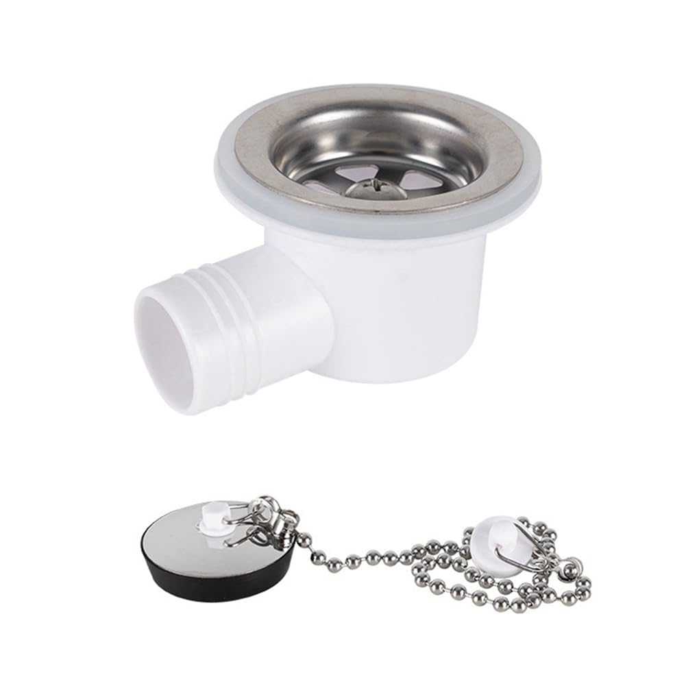 Luobannm Sink Waste Drain Plug Hole Angle Fitting, Waste Plug Sink Basin Drain Filter for Motorhome Boat, Without Tube