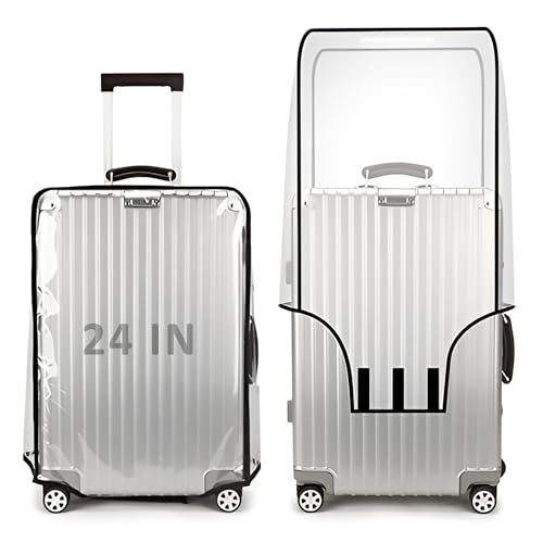 Image of Premium Trolley Bag Cover - Stretchable Luggage Cover for Suitcase | Anti-Scratch Travel Bag Protector for Small Bag | Washable & Durable Suitcase Cover for Travel (Transparent, 24 Inch)