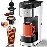 Secura Single Serve Coffee Maker K Cup and Ground 2-In-1 Coffee Maker with 3 Brew Modes, Removable Reservoir & Drip Tray, 6 to 12 Oz Brew Sizes