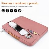 TECOOL 15,6-calowy pokrowiec na laptopa 15-15,6 cala Acer ASUS DELL HP Lenovo Thinkpad Ideapad Chromebook Samsung Notebook miękki futerał PC notebook wodoodporny, różowy