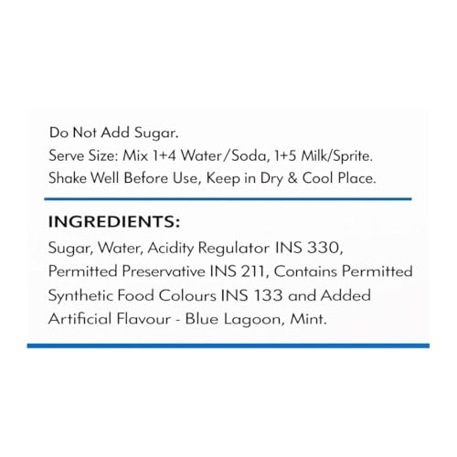 Image of RK Homemade Natural Blue Lagoon Syrup | 100% Vegan, Gluten-Free & Low Fat | Refreshing Party Drink for Picnics, Road Trips & Summer Beverages | 750ml Concentrated Syrup