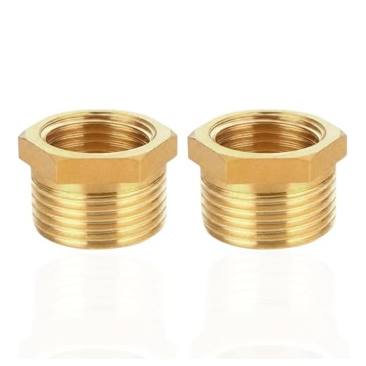 Messing Reduzierstück G1" auf G3/4" (AG Ø 32mm x IG Ø 25mm), 3 Stück Reduzierung Gewinde-Fitting G1" Außengewinde X G3/4" Innengewinde, AG/IG Reduzierung, Reduzierstück aus Messing