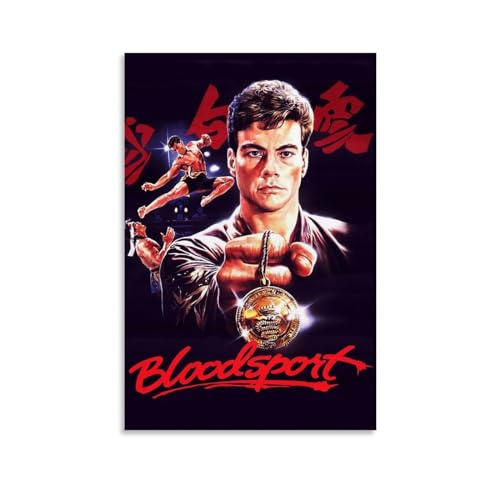 Bloodsport – Poster de film vintage sur toile, poster décoratif sur toile, affiches murales et image d'art moderne pour chambre à coucher (20 x 30 cm)