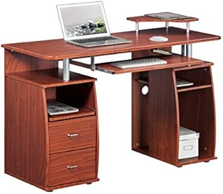 Techni Mobili Complete Computer Workstation Desk With Storage, Mahogany, 48" W x 22" D x 34" H