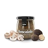 Salsa BOSCAIOLA gourmet 🍄 Tarro de 170 gr 79% de setas variadas: champiñón común y ostra, setas chinas, boletus, boleto anillado y boleto bayo Combina de maravilla con cualquier tipo de pasta: spaghetti, macarrones, espirales o tagliatelle Se recomie...