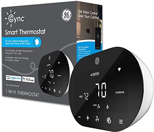GE CYNC Smart Thermostat, Programmable Wi-Fi Thermostat, Works with Alexa and Google Home