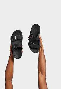 fitflop GOGH MOC サボ サンダルBlack 25cm 美品 Fitflop GOGH MOC MENS BUCKLE LEATHER SLIDES Men's, BLACK, 6 UK