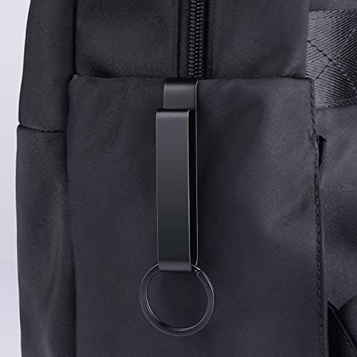 2pcs Tactical Key Holders for Duty Belt and 4pcs Key Rings, Stainless Steel Tactical Stealth Key Ring Holder Clip for Police and Fire agencies Men for Wide Duty Belts (Black)