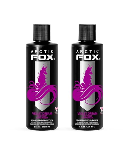 Arctic Fox Semi-Permanent Hair Dye, Vegan & Cruelty-Free, Ammonia-Free, Conditioning, Vibrant Purple Color, Long Lasting, For All Hair Types, Violet Dream, 8 fl oz (Pack of 2)