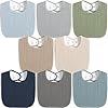 8 Pack Muslin 100% Cotton Baby Bibs...