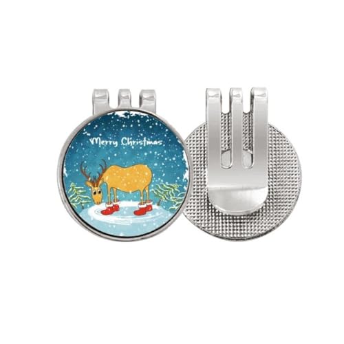 Marqueur de balle de golf pour chapeau et visière accessoire de green motif cerf de Noël