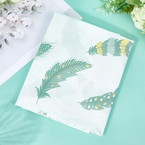 Image of CREATCABIN Refrigerator Dust Cloth PVEA Washing Machine Waterproof Cover Dustproof Fridge Top Cover Multi-Purpose with Side Storage Pockets for Kitchen Appliance Protector Feather 51 x 21.3 Inch