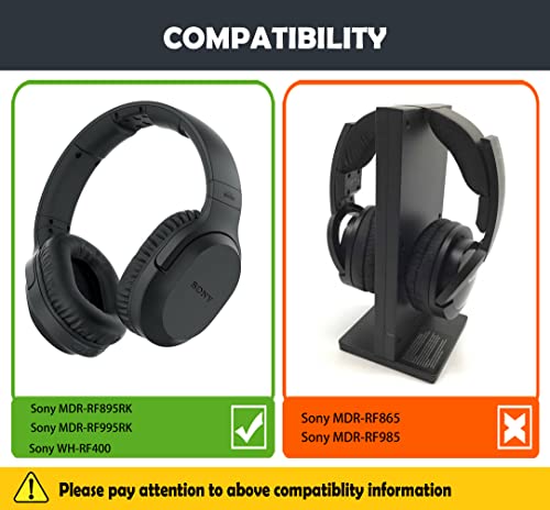 MDR-RF895RK Earpads Replacement para auriculares Sony MDR-RF895RK, MDR-RF995RK, WH-RF400 con cuero suave y espuma cómoda miniatura 2