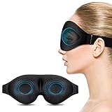 2020 Neue verbesserte Schlafmaske mit 3D-Design: Die neueste 3D-Augenmaske basiert auf Ergonomie und ist perfekt für Ihr Gesicht. Der Augenraum ist breiter und tiefer als bei der traditionellen flachen Augenmaske. Dadurch wird kein Druck auf Ihre Augäpfel und Ihr Gesicht ausgeübt, und sie berührt niemals Ihre Wimpern / Augenlider / Augen Make-up.