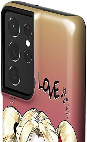 Skinit Pro Phone Case Compatible with Samsung Galaxy S21 Ultra 5G - Officially Licensed Warner Bros Harley Quinn Mad Love Design Pink