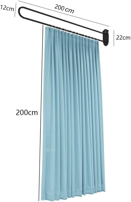 Miniatura 3 de LXHELIVERY Cortina de división para salón de belleza, barra de soporte larga en forma de U, cortinas semitransparentes para sala de estar, comedor,