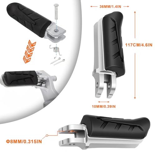 Mokuo Motorcycle Front Footpegs Fit for CBR 1100, CB 1100 XL, VFR 800, CB 750, NT 650, CBR 600, VTR 250, XL 125 by mokuo - Image 3