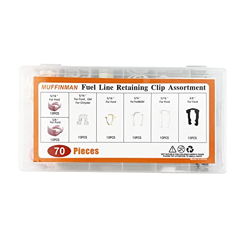 70 Pieces Fuel Line Retaining Clip Assortment Kit Fuel Line Retainer Clip Assortment (70Pcs) #TOP3