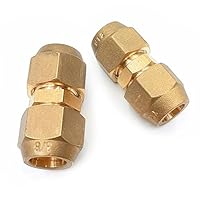 2 Stück Rohrverlängerungs-Set, Kältemittelleitung 1/4\ & 3/8\ - Schweißfreie Kupferrohr-Kupplungen mit Überwurfmutter für Klimaanlage Split, Doppelnippel-Adapter