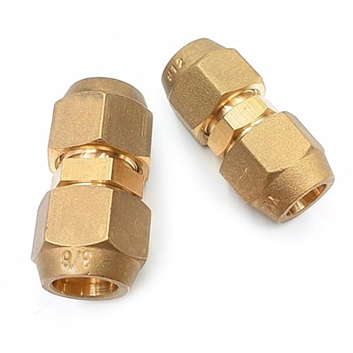 Juego de 2 extensiones de tubo de refrigerante de 1/4' y 3/8', acopladores de tubo de cobre sin soldadura con tuerca de unión para aire acondicionado Split, adaptador de doble boquilla