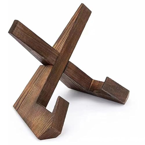 Soporte Platos Decorativos de Madera,Porta Libros Cocina Vintage Soporte de Exhibición de Madera Multifunción Soporte para Libros de Cocina de Recetas