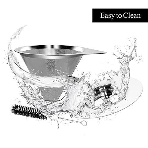 Lhs Pour Over Coffee Dripper Reusable Coffee Filter Paperless Coffee Filter Stainless Steel Pour Over Coffee Maker Cone Coffee Dripper For 1-2 Cup,Argyle Pattern #TOP3