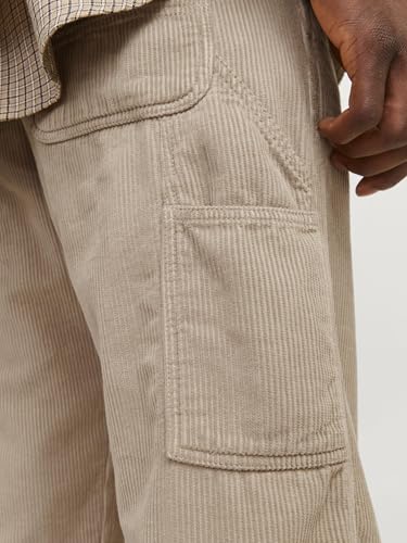 Jack & Jones Jpsteddie Jjcarpenter Corduroy Pant Ln Velluto A Coste, Crockery, 31W X 34L Uomo - 7