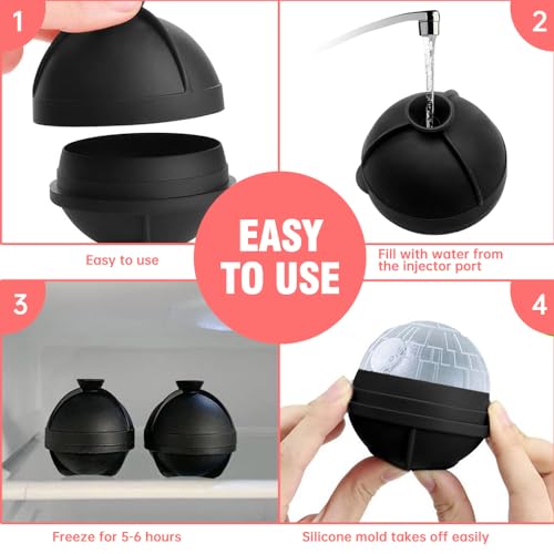 2 Packs Death Star Ice Cube Mold with Millennium Falcon Bottle Opener by NICITY - Used condition - Image 6