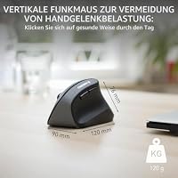 CHERRY MW 4500, Ergonomische Vertikale Maus für Rechtshänder, Kabellos (2,4 GHz Funk), 3-Stufig Regelbare Auflösung Bis 1200 DPI, Batteriebetrieben, Schwarz (Packung mit 2) – Ansicht 2