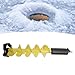 Zunate Ice Auger Drill Bit - 6in Diameter 2-Blade for Deep Ice Fishing with Locator, Yellow