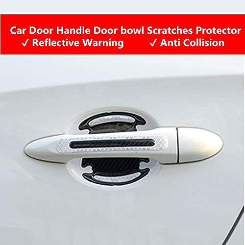 3D Car Reflective Sticker Door Handle Door Bowl Protection Guards Trim Stickers Universal Reflective Warning Anti Collision Scratches Protector (8Pcs Silver) #TOP2