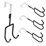 NAMOARLY 4 Piezas conectar salon the office doors clothing rack espa percha junta toallero sobre la puerta para carril techo gancho colgador de puerta suspensión de la pared planchar Black