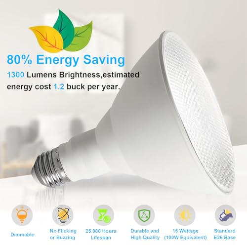 Vannise Par38 LED Flood Light Bulbs High Output 1300LM 120W Equivalent by Vannise - Used condition - Image 6