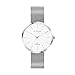 Produktbild Strand Denmark - Minimalistische Damen Armbanduhr mit austauschbarem Edelstahl Mesh Armband (35mm) - wasserdichte Uhr Damen (Silber)