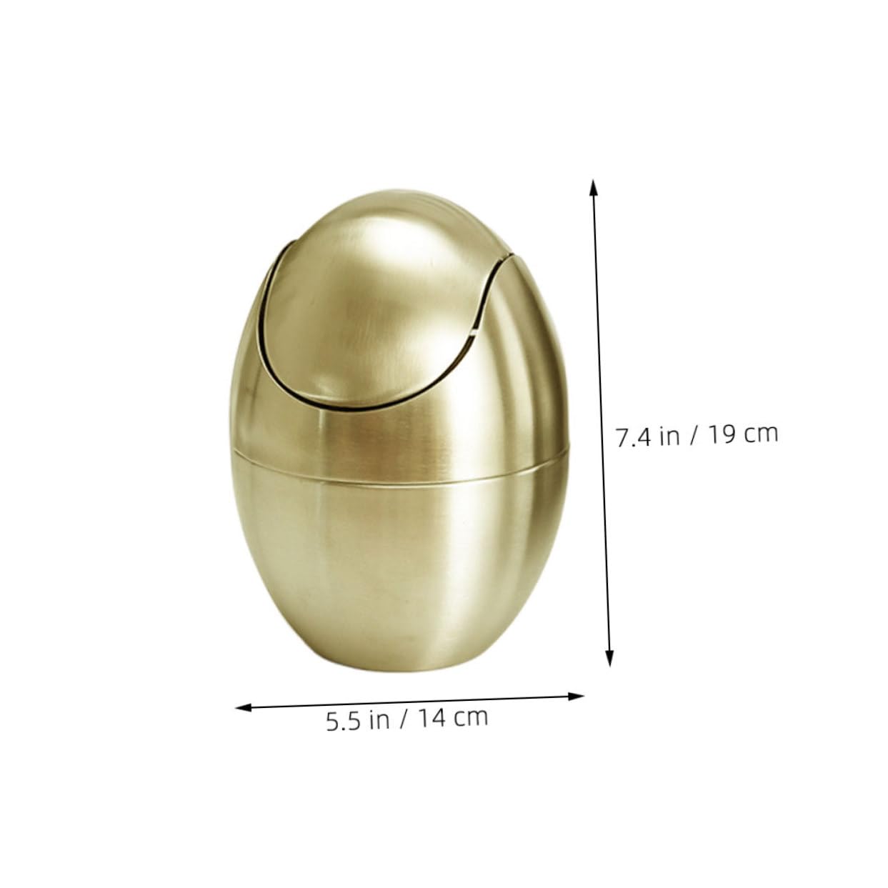 OUNONA Mini Kosz Śmieci Stali Nierdzewnej Złotą Pokrywą Kompaktowy Pojemnik Biurko i Blat Elegancki Metalowy Kosz Odpady Do Biura Samochodu i Sypialni Praktyczny Organizer Makijaż