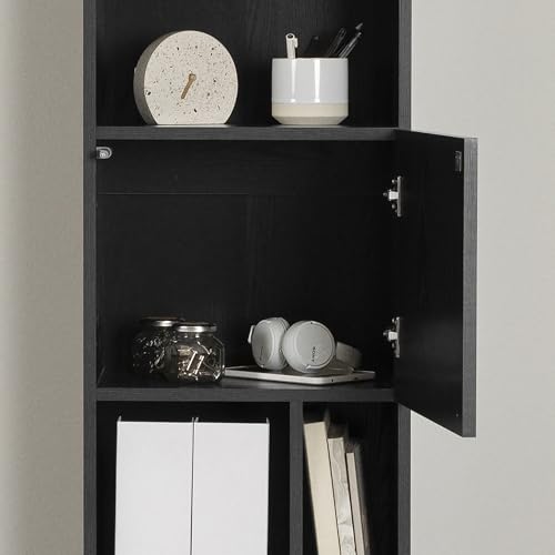 South Shore Olea 5-Shelf Bookcase Black Oak, Contemporary - Thumbnail 5