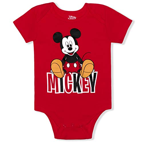 Disney Mickey Mouse Boys’ 5 Pack Bodysuits For Newborn And Infant – Blue/Red/White/Grey #TOP4