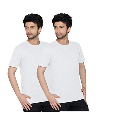 Image of Texfit Mens 100% Cotton Round Neck Tshirt Combo Pack of 2