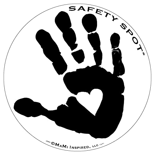 Image of Magnet - Kids Handprint for Car Parking Lot Safety - White Background (Black)