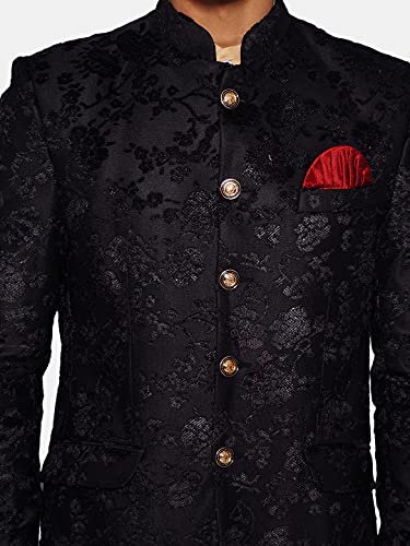 Image of WINTAGE Men's Emroidered Velvet Green Bandhgala