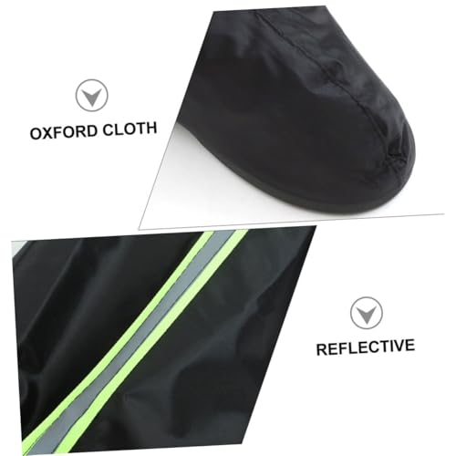 Cubrecalzado impermeable para lluvia de tela Oxford negro para mujer, cubrebotas altas con diseño reflectante miniatura 4