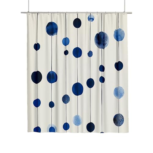 Rideau Douche Géométrique Imperméable et Lavable avec Ourlet Lesté Beige - 2
