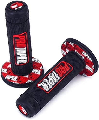 JIUNENG 7/8" Universal Powersports Grips,Red Motocross ATV Dirt Pit Bike Grips 22mm