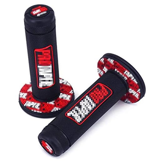 JIUNENG 7/8" Universal Powersports Grips,Red Motocross ATV Dirt Pit Bike Grips 22mm