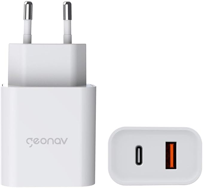 Geonav Carregador Universal Ultra Rápido Duo 20W: É Bom? 2 Geonav Carregador Universal Ultra Rápido Duo, 1 X USB-C Power Delivery 20W, 1 X USB Quick Charge 18W, CH20PDQC, Branco