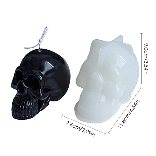 Candle Molds For Candle Making, Lantsang 3D Skull Shape Silicone Molds Candle For Making Aromatherapy Beeswax Candle Soap Lotion Bar Crayon Wax Melt Polymer Clay Cake Decorating Tool #TOP3